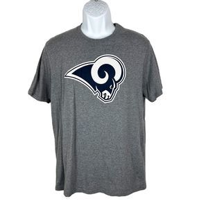 Los Angeles Rams Shirt Men Large Grey Short Sleeve OTS NFL Football Athletic